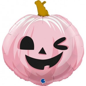 Balão Abobora Engraçada Rosa Halloween 56cm Grabo