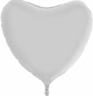 Balão Coração Cetim 46cm Branco