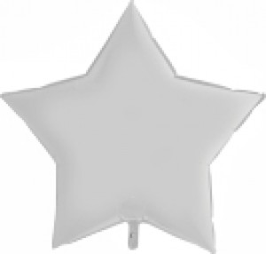 Balão Estrela Cetim 46cm Branca
