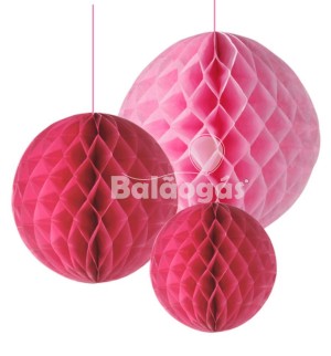 Balão de Papel em Favos Rosa