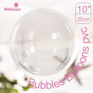 5 Balões Bubble Transparente Cristal 25cm