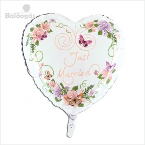 Balão Foil Coração Flores 55cm Grabo
