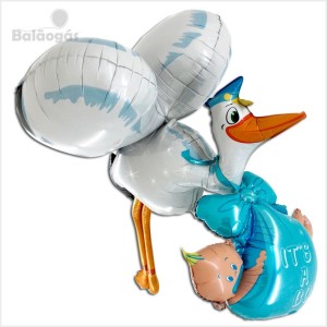 Balão Foil Cegonha 3D 157cm It´s a Boy Grabo