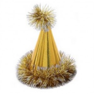 Chapéu Passagem de Ano Dourado com fitas