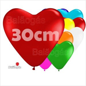 10 Balões Coração 30cm