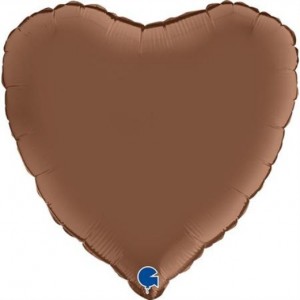 Balão Coração Cetim 46cm Chocolate Grabo