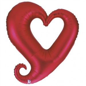 Balão Coração Colar Vermelho 94cm Grabo