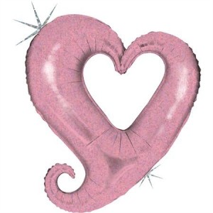 Balão Colar Coração Rosa 94cm Grabo