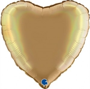 Balão Coração Platina 46cm Champanhe