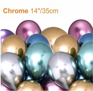 25 Balões NOVO Cromado 14"/35cm