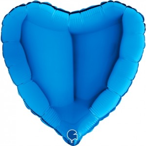 Coração Foil 45cm Azul Grabo