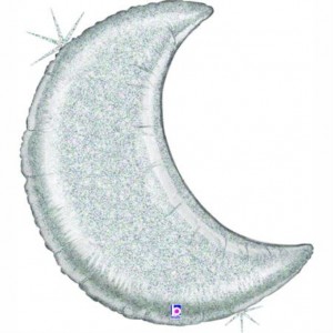 Lua Gigante Prata Glitter 107cm