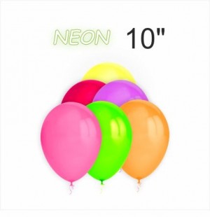 100 Balões Neon 10"