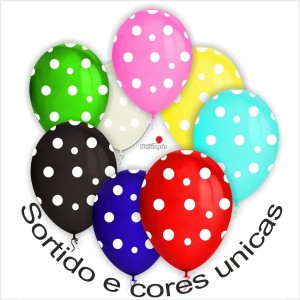 10 Balões com Pintas (11 cores Disponiveis)
