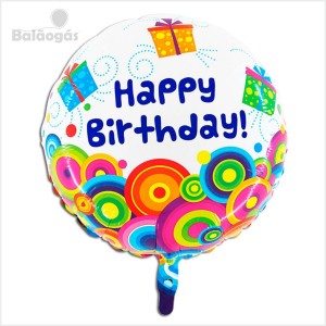 Balão Foil Redondo Happy Birthday 53cm Grabo
