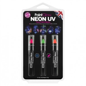 Kit 3 Lápis Neon UV Facial