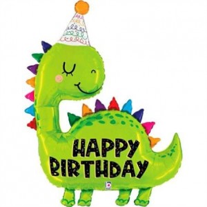 Balão Dinosauro Birthday 132cm Grabo