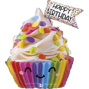 Balão Cupcake Aniversário 79cm Grabo