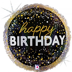 Balão Happy Birthday Glitter  46cm Grabo