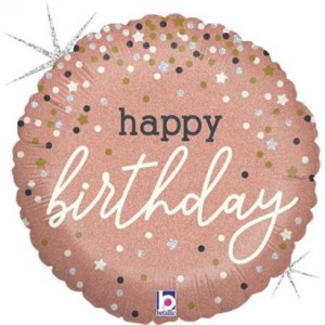 Balão Foil Happy Birthday Confetti 46Cm Grabo