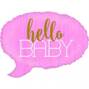 Balão de fala rosa Hello Baby 61cm Grabo