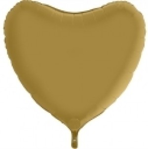Balão Coração Cetim 46cm Ouro Grabo