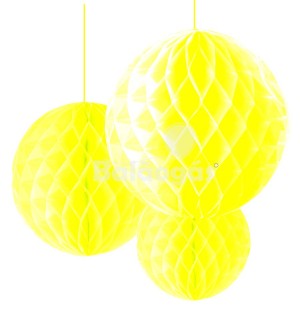 Balão de Papel em Favos Amarelo
