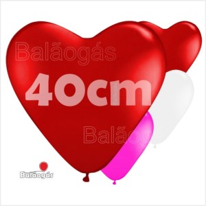 10 Balões Coração 40cm