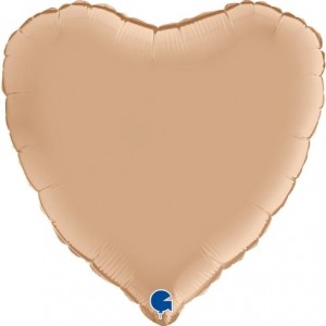 Balão Coração Cetim 46cm Nude Grabo
