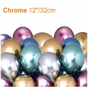 5 Balões Cromados 12/32cm