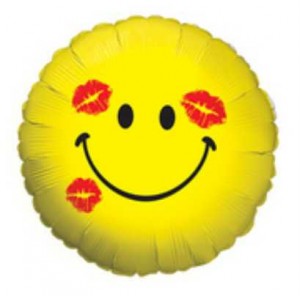 Balão Smiley Beijo Amarelo 46cm Grabo