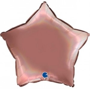 Balão Estrela Platina 46cm Rose