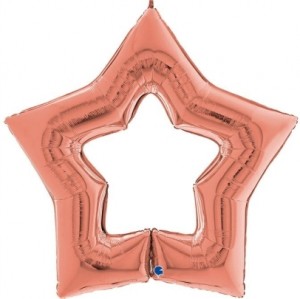 Balão Foil Estrela Linky Star Rosa Gold 48" 122cm