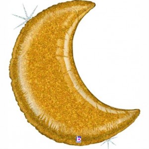 Lua Gigante Ouro Glitter 107cm