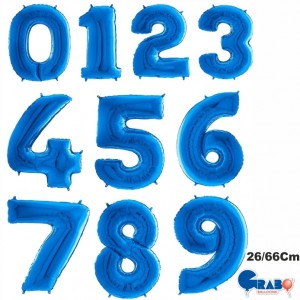 Balões Numeros Azul 26"/66cm Grabo