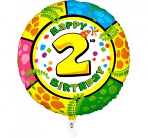 Balão 2º Aniversário redondo 53Cm